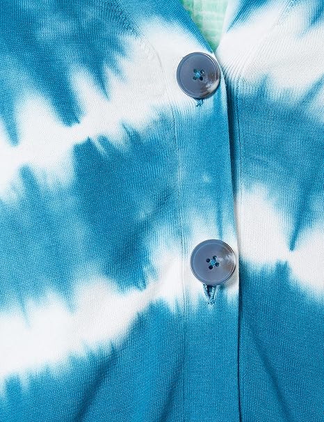 s.Oliver Women's Turquoise Tie-Dye Cardigan - Button Front - Model 2114741