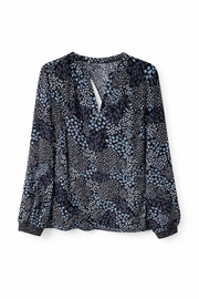 Saint Tropez Polka Dot Blouse with Tie Neckline - Black & White